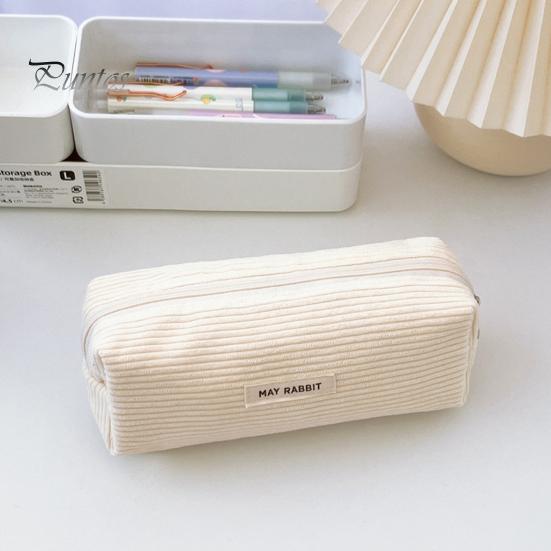 Pencil Case Large Capacity Corduroy Pencil Bag Multi-Purpose Stationery Bag Zipper Placket Makeup Bag Office Travel Gift Organizer