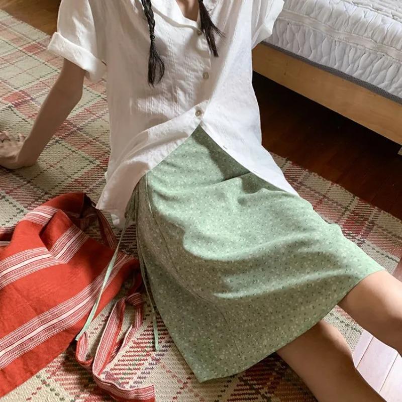 Women's Floral Print Wrap Tie Waist Mini Skirt
