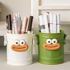 1PC Cute Smiley Pen Holder - Large Capacity and Durable  Plastic Desktop and Wall Storage Box
