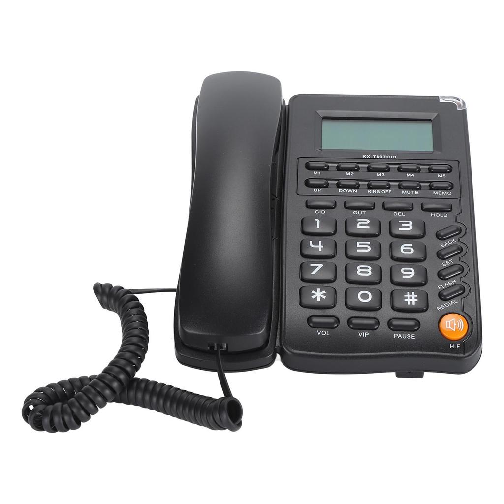 Desktop Telephone Big Button Corded Landline Telephone 16 Bit HD Screen Wired Phone for Home Hotel