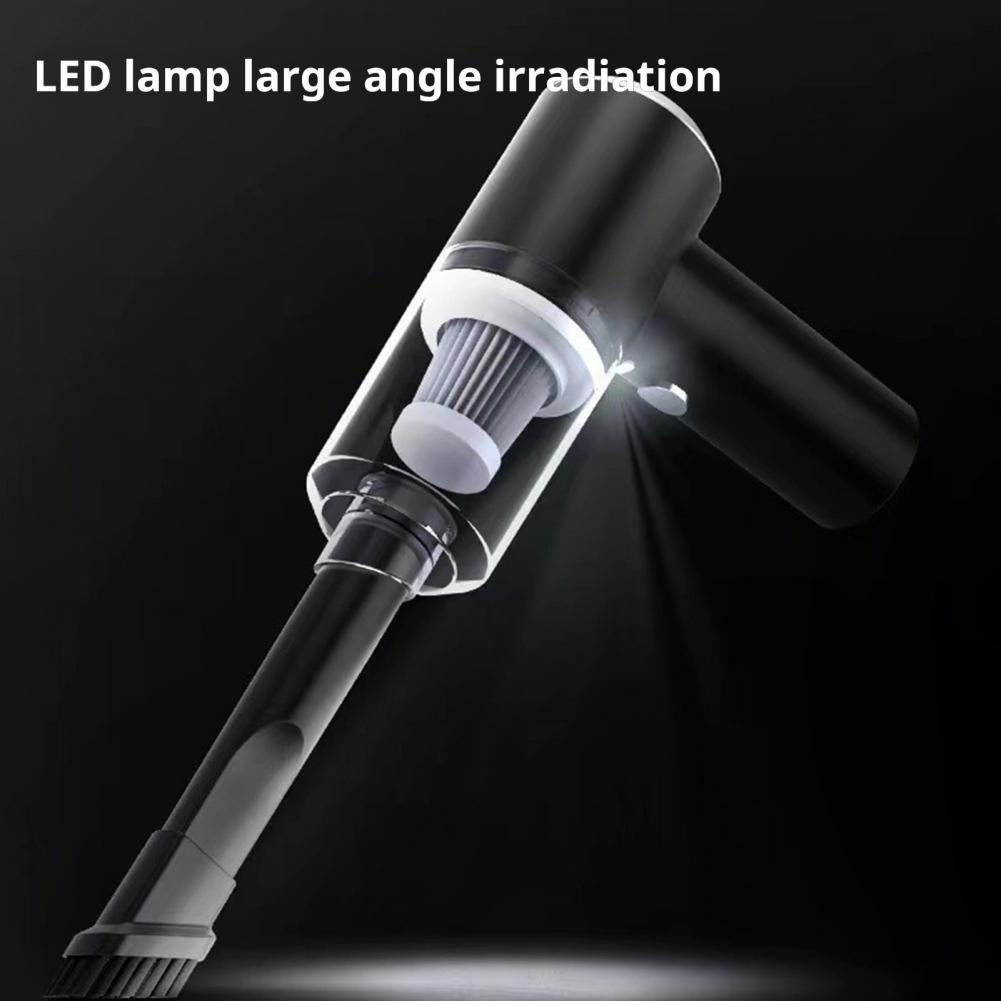 Aspirator portabil pentru mașină Aspirator portabil fără fir pentru mașină cu lumină LED, aspirație puternică, reîncărcabil pentru mașini