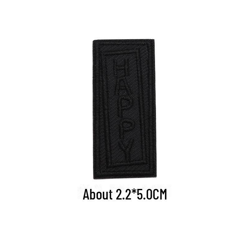 Black Self-Adhesive Embroidery Patch for DIY Clothes Repair and Decoration
