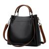 Simple Generous Solid Color Women's Handbags New Style Large Capacity Ladies Bucket Bag High End PU Leather Single Shoulder Bag for Mother's Day Gifts