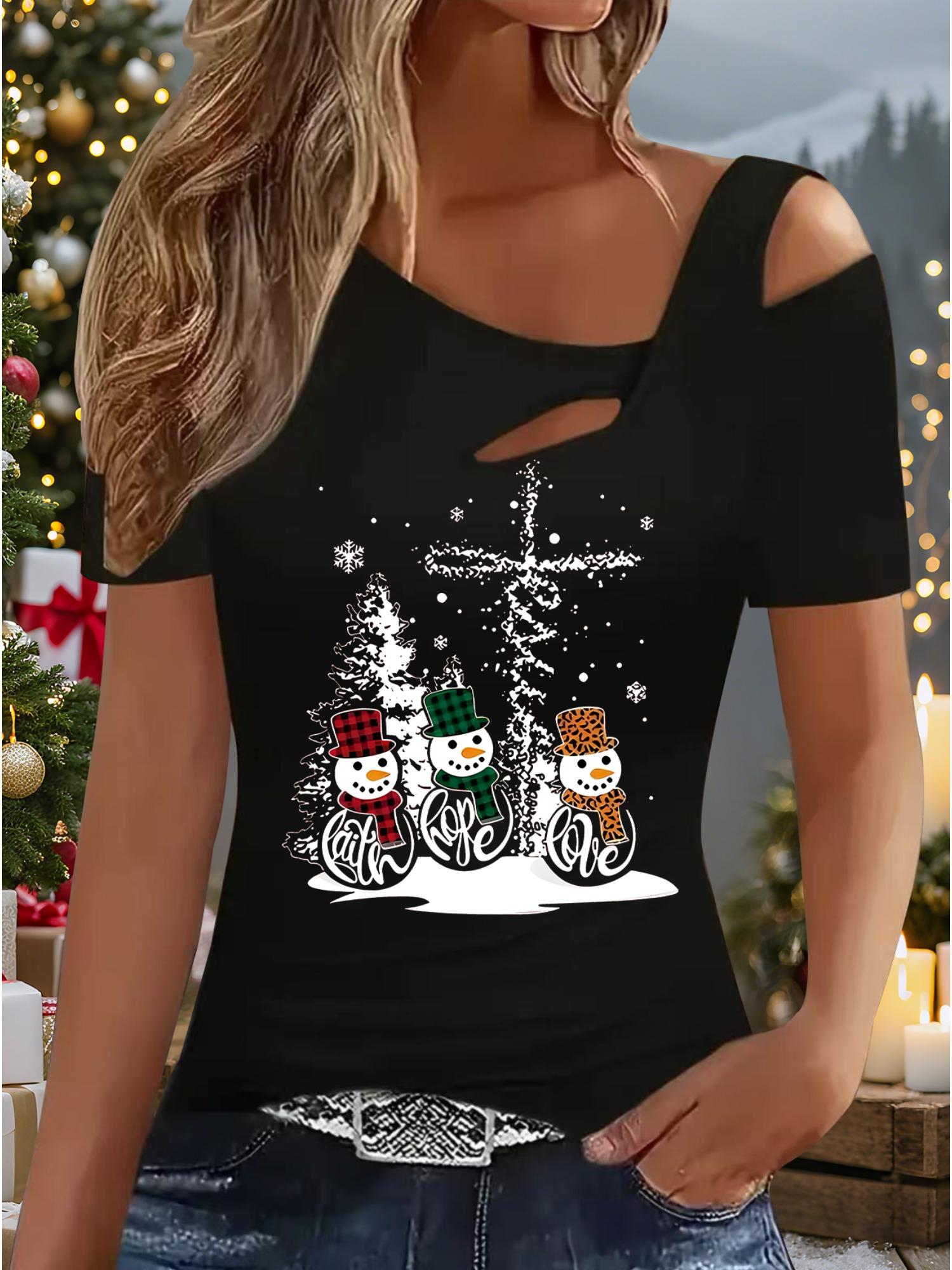 

Женский Новый Повседневный Топ Рождество Хэллоуин Рождественский Подарок Топы Рубашка Блузка XXL чёрный