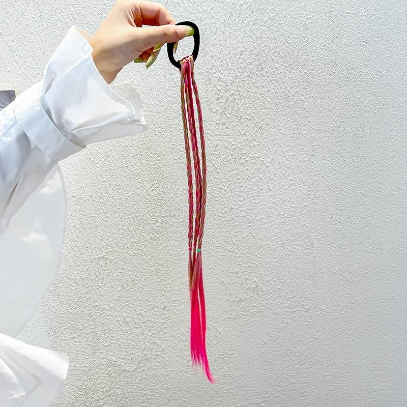 

Персонализированные парики, кольца для волос, резинки, скранчи, женские парики с градиентным цветом и косой, повязка на голову с грязной косой, аксессуары для волос для девочек, украшения