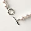 [MIONO] [Produced by Yumi Katsura] Yumi sienne Pearl Necklace Coco 70cm Formal Occasions Simple Popular White Made in Japan (Silver)