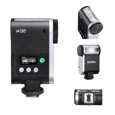 Godox IA32 Mini Camera GN 8 Output 490 Auto Manual Mode for and Fuji Cameras Compatible with Sony Flash, Auto/Manual Mode, 15, Levels, 2.5-Second