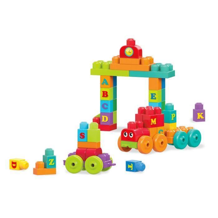 Mega Bloks Alphabet Train Construction Toy 12 Months and Up FWK22