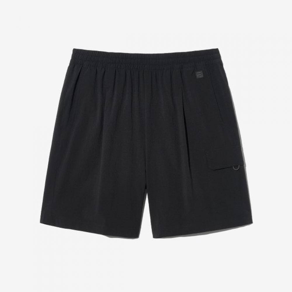 Fila Unisex Seersucker Pocket Shorts BLACK/W70