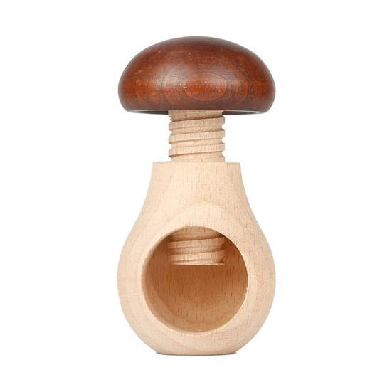 Mushroom Shaped Nutcracker Creative Walnut Clip Wooden Walnut Opener Tool Easy to Use Decorative Kitchen Gadget
