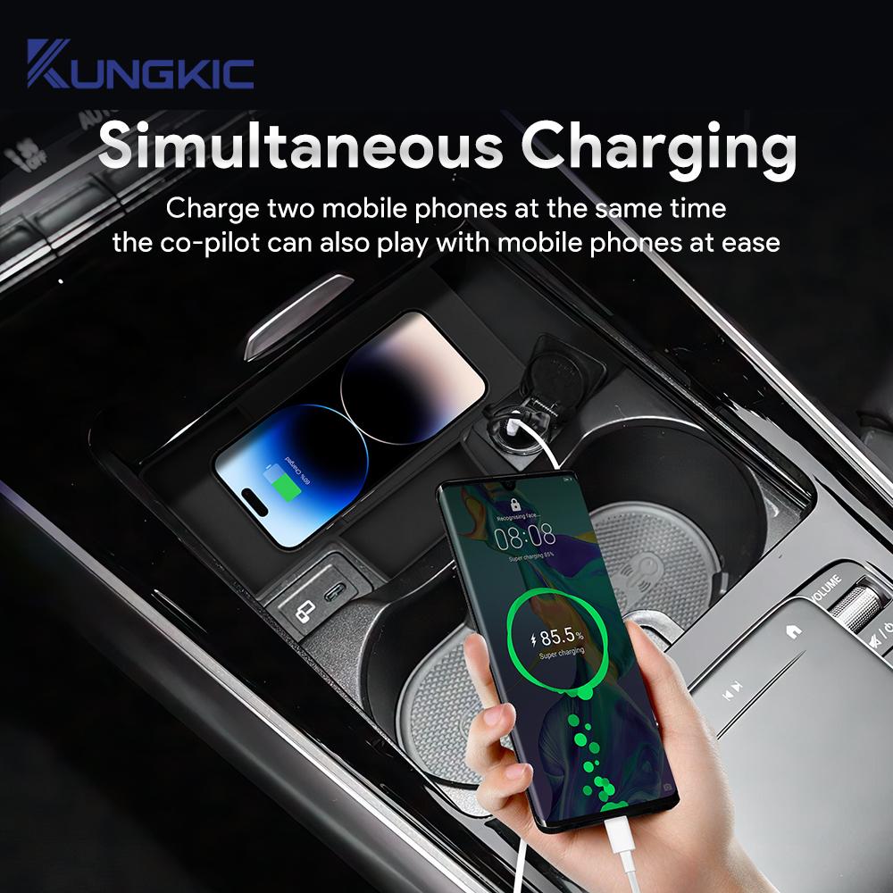 Car Wireless Charging Holder For Mercedes-Benz CLA GLA GLB EQA EQB 2020 2021 2022 2023 2024 2025 Mobile Phone Charger Board