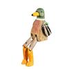 Envy Porcelain Long-Legged Duck: Handmade Wooden Carving, Small Ornament, Humorous Office Desktop Decoration.