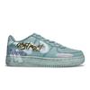 Nike Air Force 1 Slip Resistant Abrasion Resistant Low top Skateboard Shoes Unisex Purple Green CW2288-111(Team80-S-BOX)