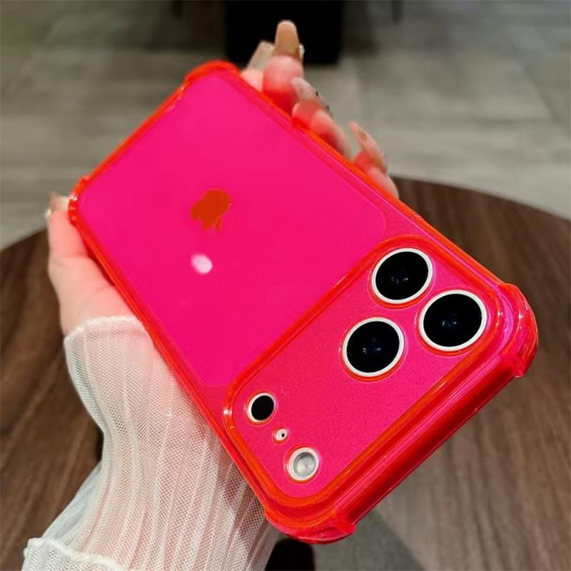 Shockproof Neon Soft TPU Clear Case For iPhone 17 Air 16 15 14 13 12 11 Pro Max Plus Camera Protection Silicone Cover