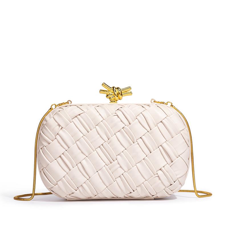 Women'S Bag Woven Handbag Versatile Fashion Banquet Clutch Bag Shoulder Dinner Bag Shoulder Chain Bag Women