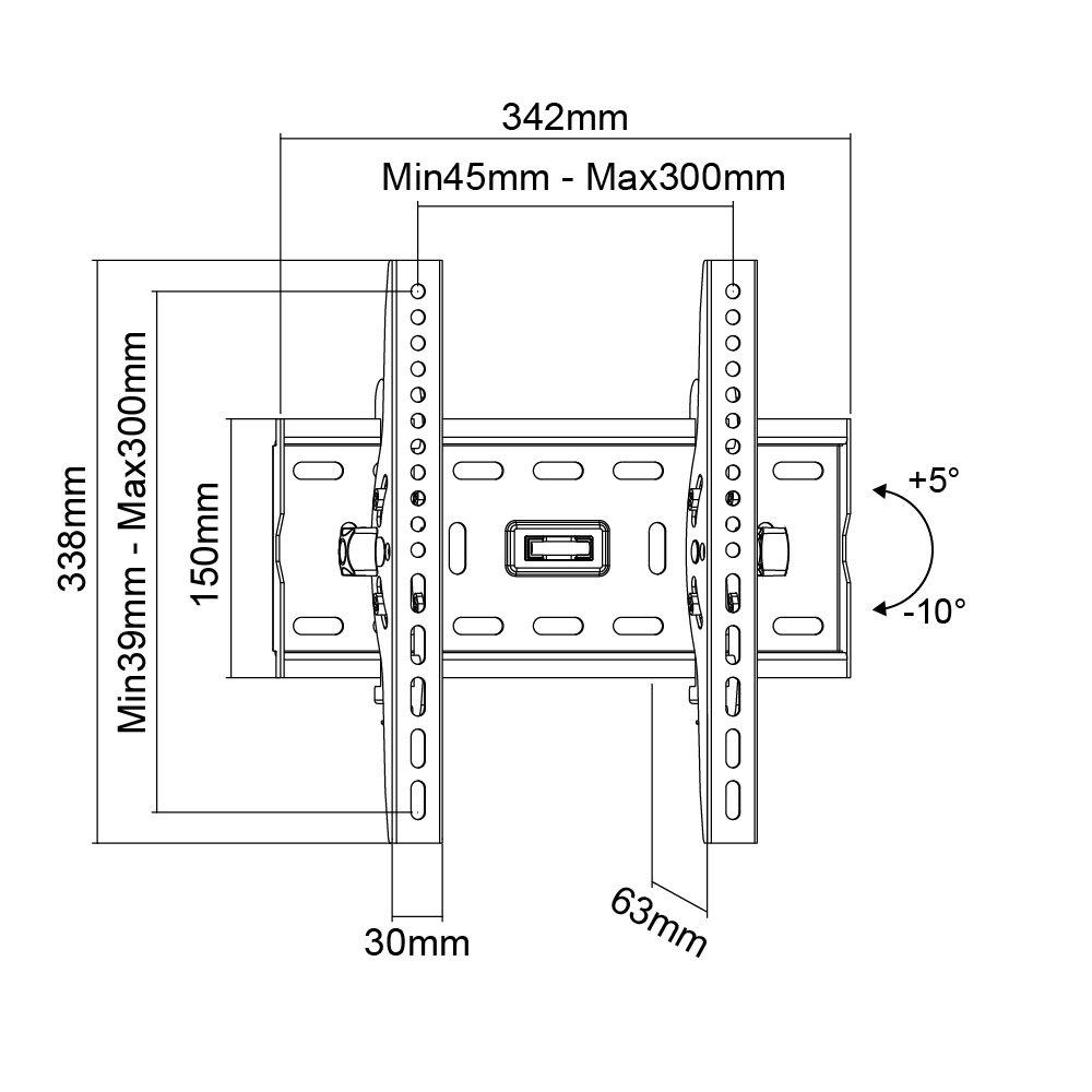 TV Wall Hanging Bracket STARPLATINUM LCD TV Monitor TV Setter Tilt FT100 Compatible with Inches S Size White 26-46