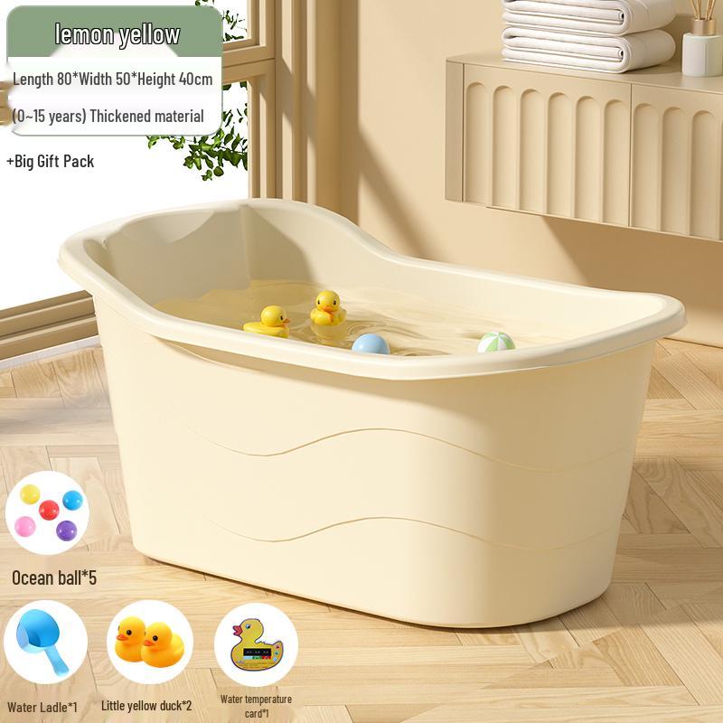 Large Infant & Child Soaking Bathtub - Full Body Bath Tub for Home