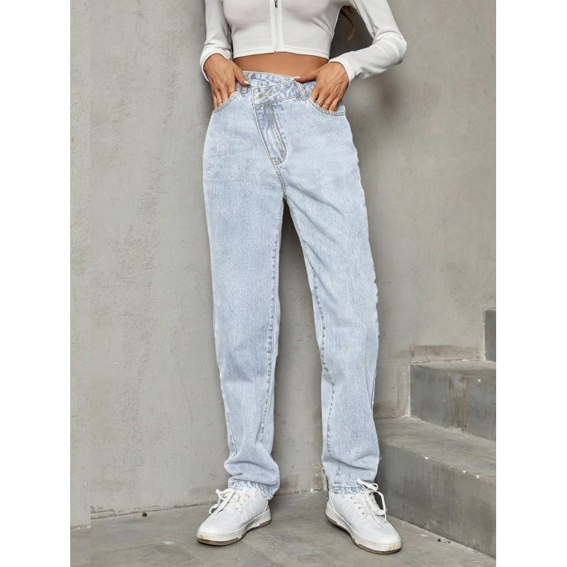 Womens High-Waisted Loose Fit Straight Leg Denim Jeans Casual Slimming Streetwear 2025 Fall