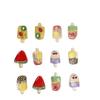 6pcs Cute Fruit Popsicle Fridge Magnets Resin Ice Cream Stickers Kitchen Decor Kawaii Watermelon Kiwi Refrigerator Magnets Set