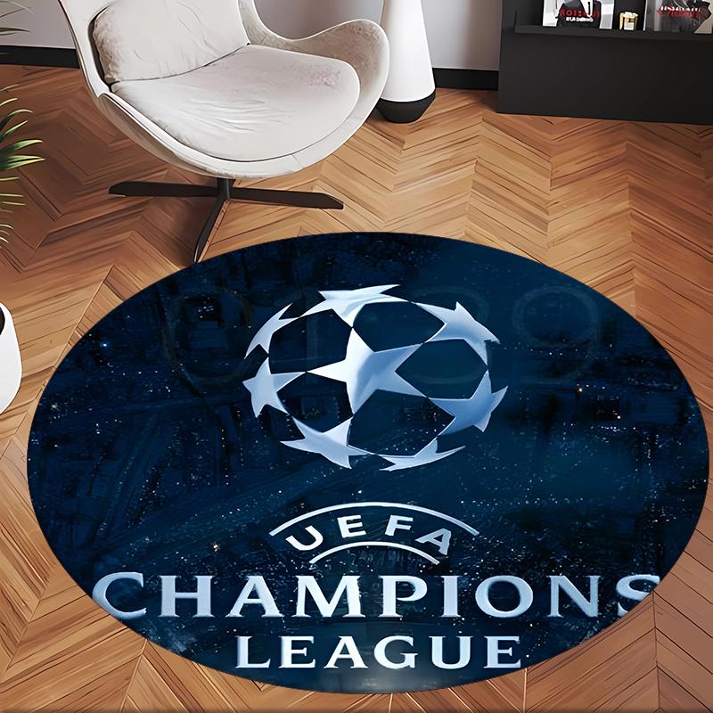 Uefa Champions (1) Round Office Rug Decorative Floor Rug for Office Bedroom Living Room and Home Space