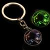 Leo Men Women Jewelry Scorpio Glass Ball Glowing 12 Constellation Keychain Luminous Zodiac Keychain