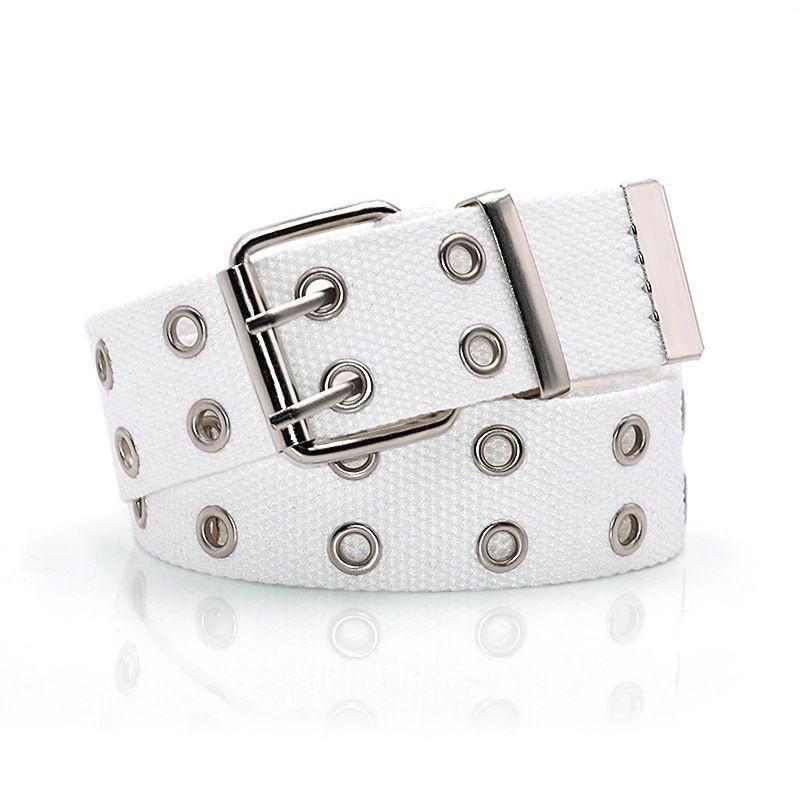 Fashionable Black Canvas Waist Belt For Men And Women Ideal For Punk And Streetwear Styles