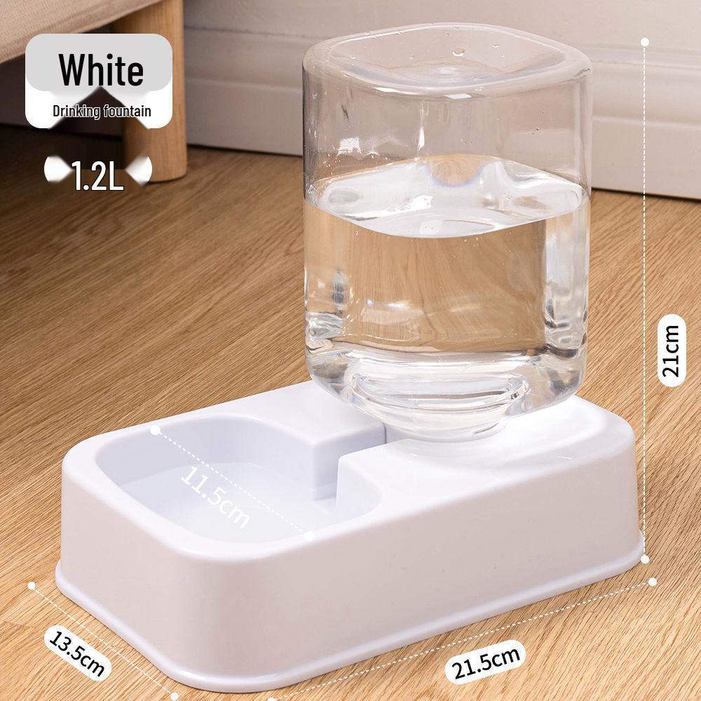 Automatischer Trinkbrunnen für Katzen und Hunde mit Doppelnapf-Futterspender