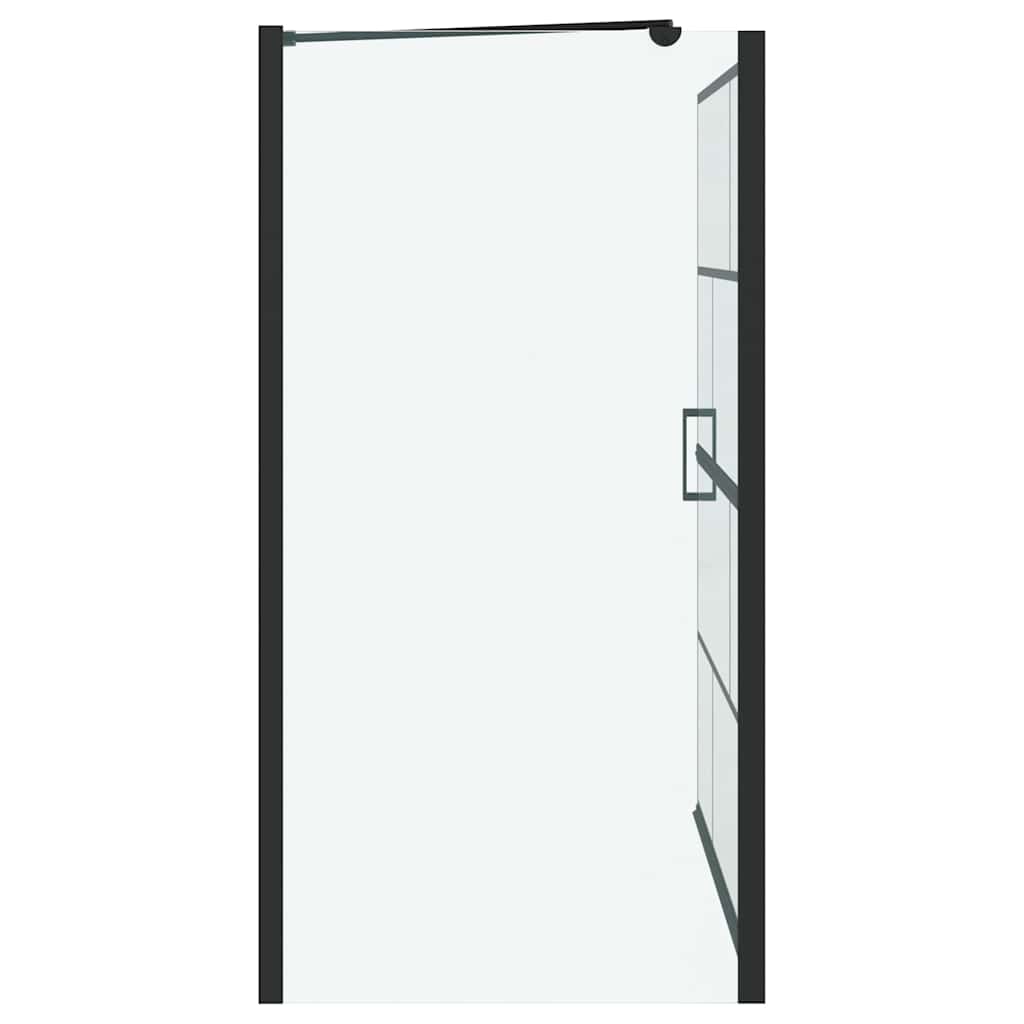 Black and Transparent Shower Screen 116 X 68 X 128 Cm