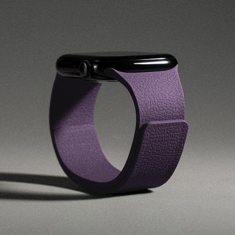 Lychee Pattern Magnetic Silicone Sports Watch Strap, Compatible with Apple S7, S8, S9, S10, S11, New SE