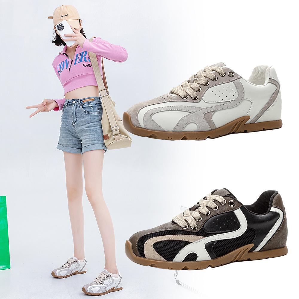 Lost Elk Oil Poor German Training Genuine Leather Thick Bottom German Training Women 2025 Summer Sports Breathable Casual Shoes Retro Style