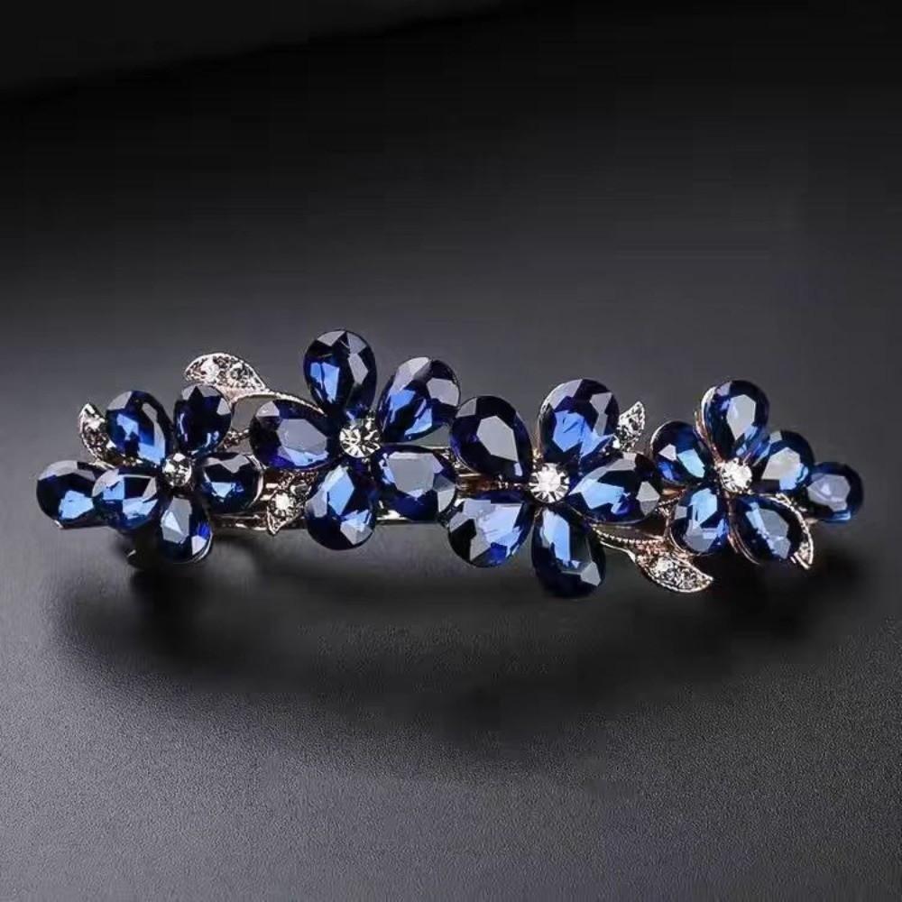Rhinestone Spring Clip Hairpin Large Size Back of Head Half-tied Hairpin for Women