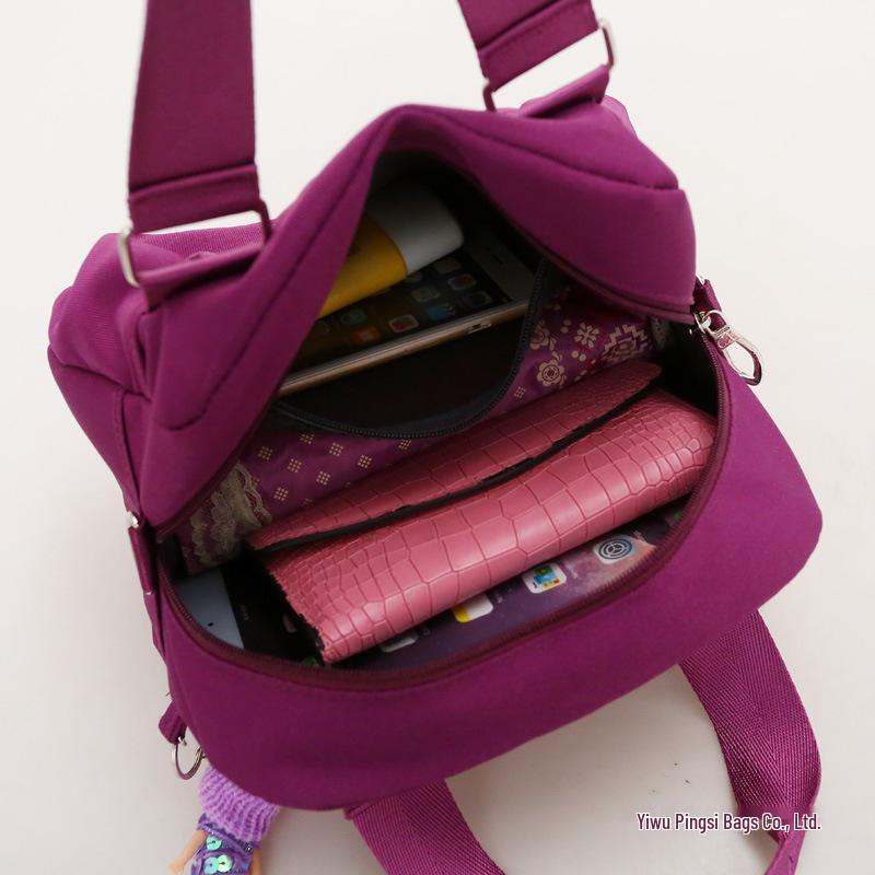 2025 Women's Washed Fabric Crossbody Bag - Casual Korean Style, Single Shoulder Nylon Tote