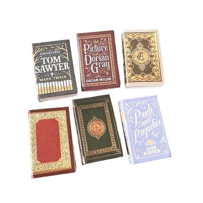 6Pcs/Set 1:12 Dollhouse Miniature Classical Book Dollhouse Study Scene Mini Model Props Cannot Flip Pages Of Mini Books Toys