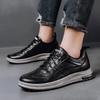 Solid Color Leather Men's Shoes Autumn and Winter Fashion with Velvet Thick Sports Casual Formal Shoes