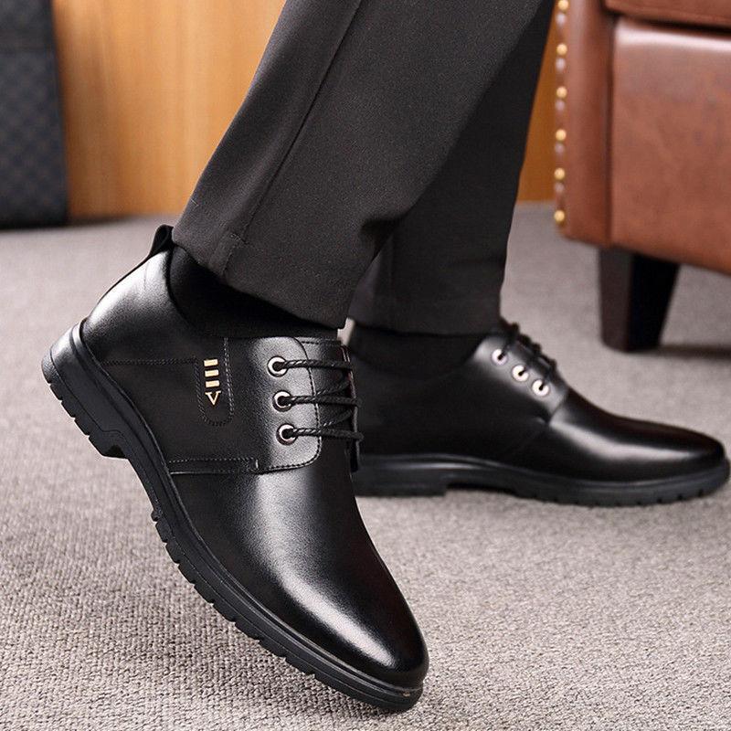 Men's leather shoes spring and autumn youth business dress leather shoes British style round head soft sole casual leather shoes