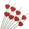 Ecofriendly Heart Card Disposable Paper Straws For Cake And Party Decor