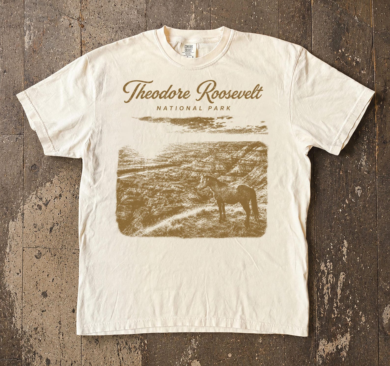 Theodore Roosevelt National Park Bison T-Shirt, North Dakota Badlands Wildlife Tee 2XL