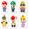 Super Bros Mario Themed Plastic Toy Character Assemble Building Blocks Kid Gift