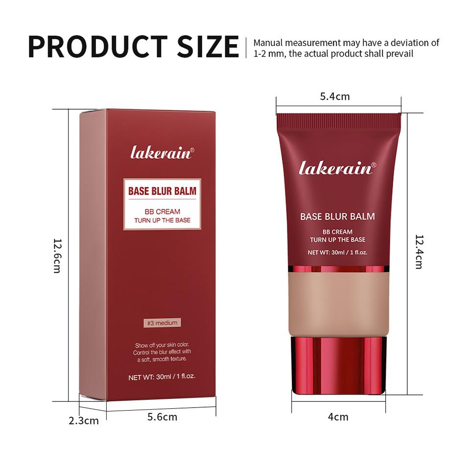 Lakerain Mattierende Foundation Basiscreme Langanhaltend Weichzeichner Matt Natürlicher Sitz Abdeckung Concealer Wasserdicht Gesichtsbasis Make-up