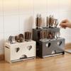 Carbon Steel Cutlery Holder Detachable Rust-proof Cutter Storage Rack with Drain Tray Large Capacity Spoon Fork Organizer