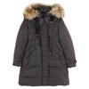 MONCLER PHALANGERE Down hoodie with fur coat 00 BrownUsed