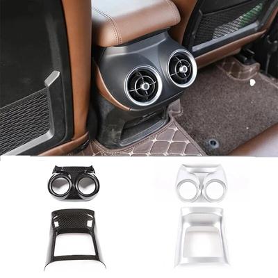 Carbon Fiber Style Car Rear Exhaust Vent Decorative Frame Fit For Alfa Romeo Stelvio 2017- Auto Interior Accessories