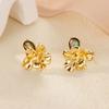 Retro rich flower opal earrings women's niche design sense three-dimensional flower stud earrings light luxury temperament earrings