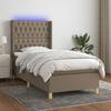 VidaXL Bed Slatted Base with Mattress and LEDs, Upholstered Bed, Single Bed, Adult Bed for Interior Bedroom, 3139081