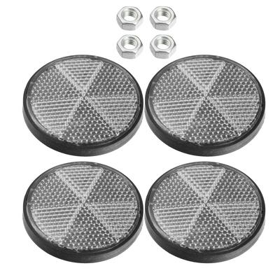 4pcs Front Lower Fork Reflector Sticker Rear Saddlebag Reflective Cover Universal White with 6mm Screws