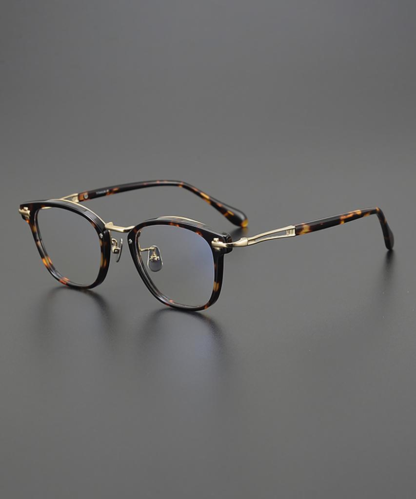 Lingkeonpeuleim Stras01 Pure Titanium Eyeglass Frame Havana