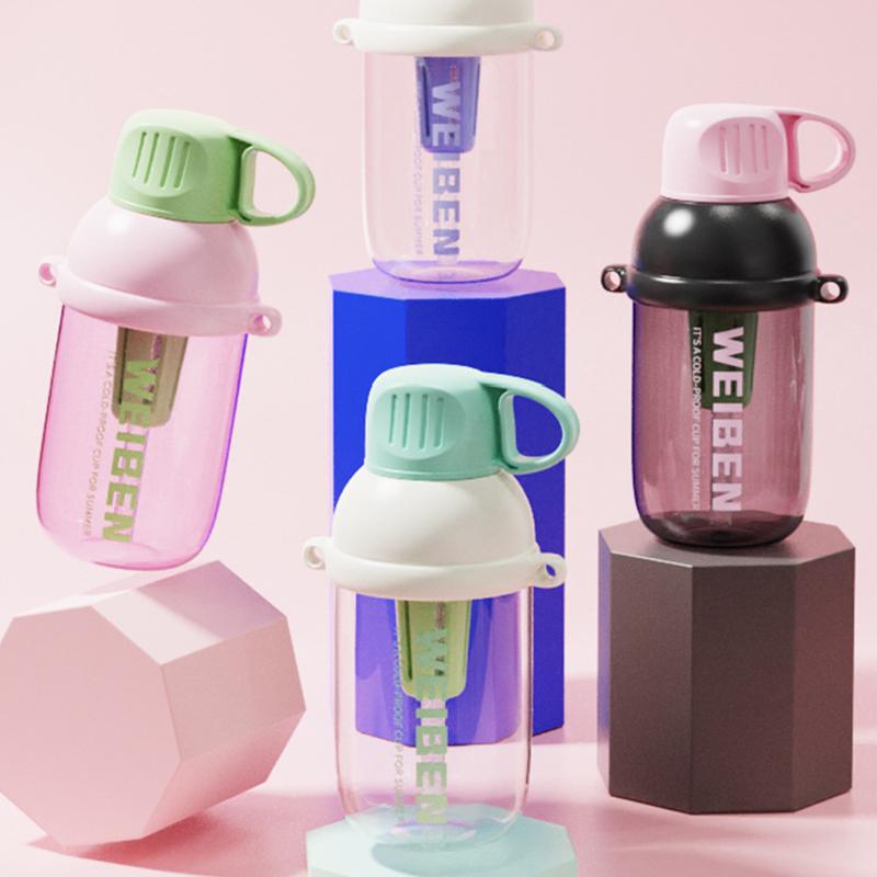 

Summer New Fruit Tea Cup Large Capacity Double Drink Student and Children s Outdoor Sports Straw Portable Plastic Cup