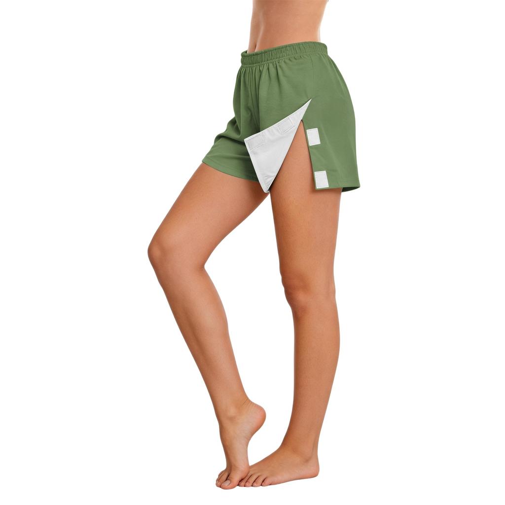 Women's Gradient Adjustable Side Shorts No Pockets Easy Closure Loose Fit Casual Bottoms
