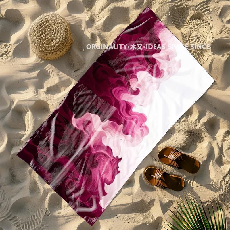 Abstract Swirl Gradient Beach Towel Patterned Sunscreen And Windproof Suitable For Swimming Pool Camping Travel