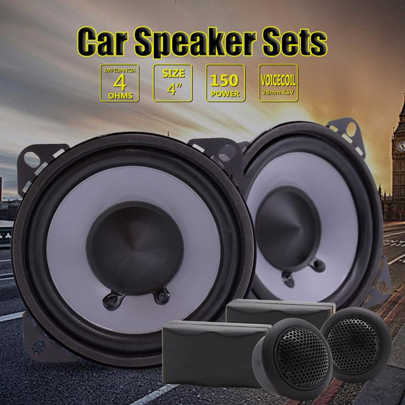 4 Inch Car Speaker Sets High Efficiency Mini Dome Tweeter Speaker High Power Silk Film Car Audio Speaker Car Audio Modification 4 inch